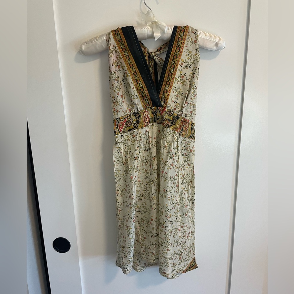 silk indie boho halter dress/top